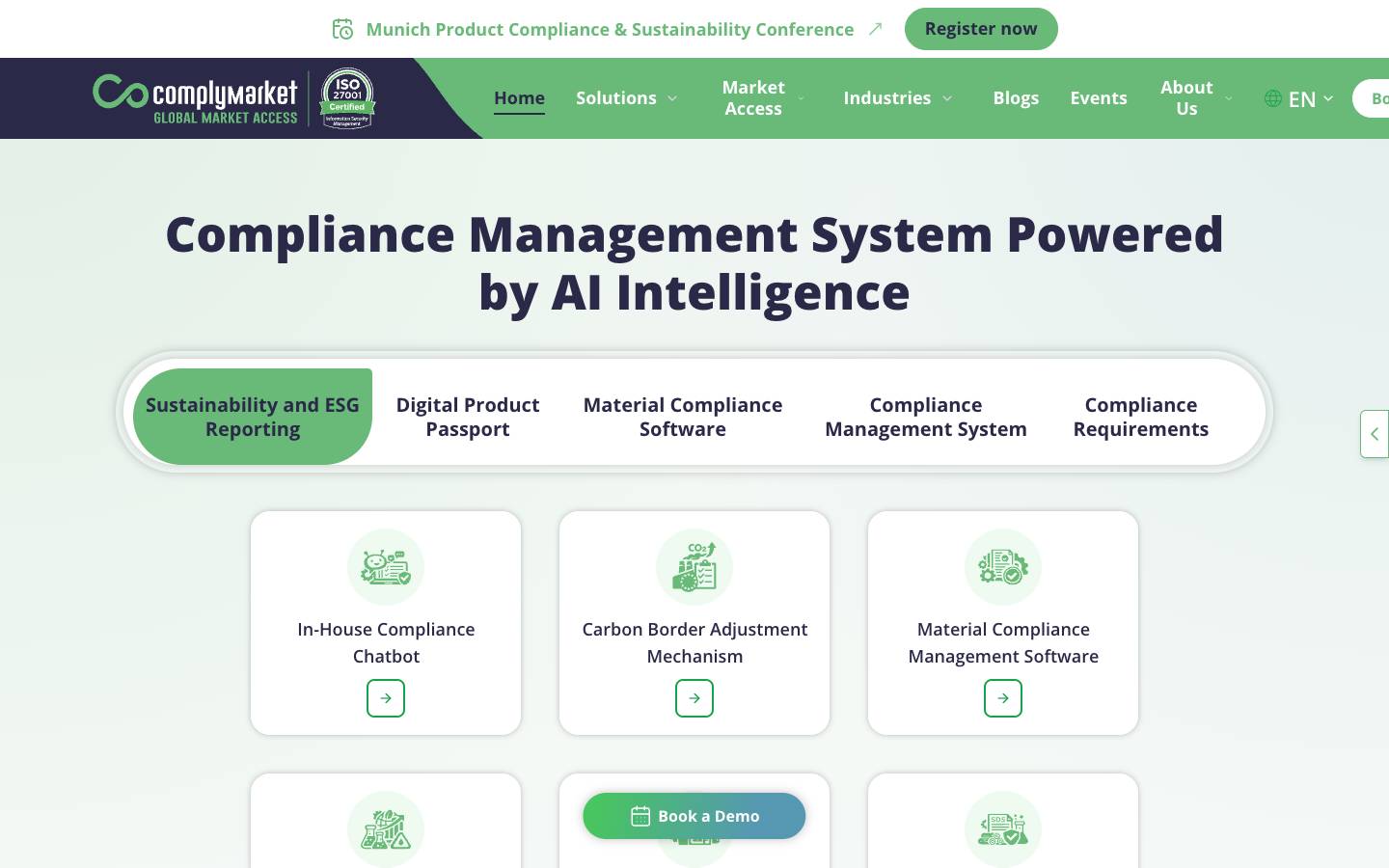 ComplyMarket's homepage, as read on Oct 2, 2026