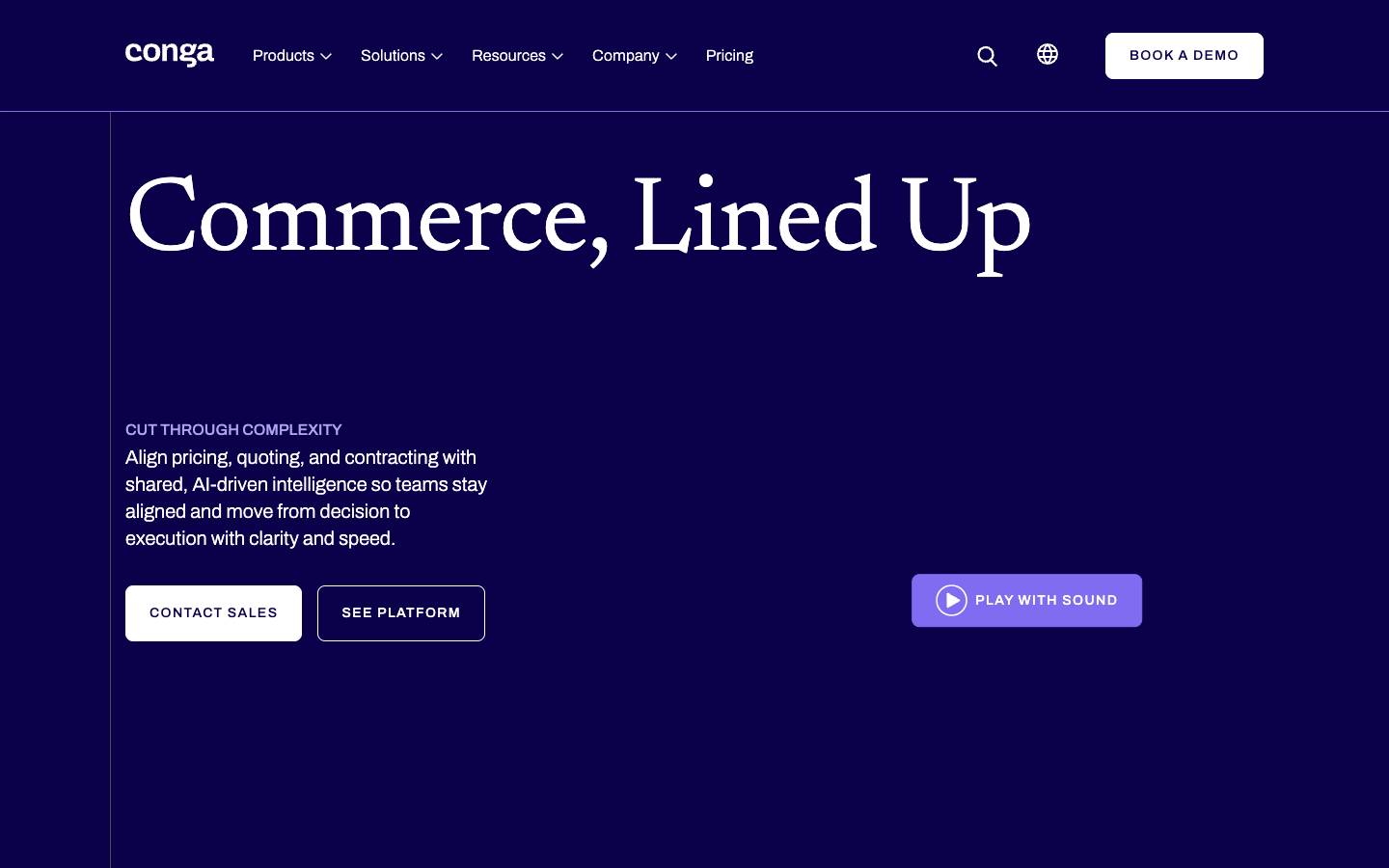 Conga's homepage, as read on Oct 2, 2026