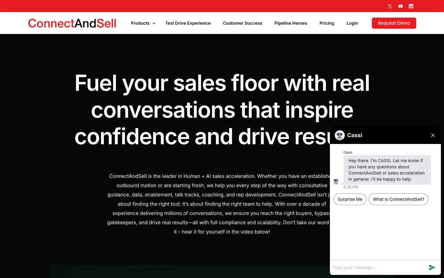 ConnectAndSell's homepage, as read on Oct 2, 2026