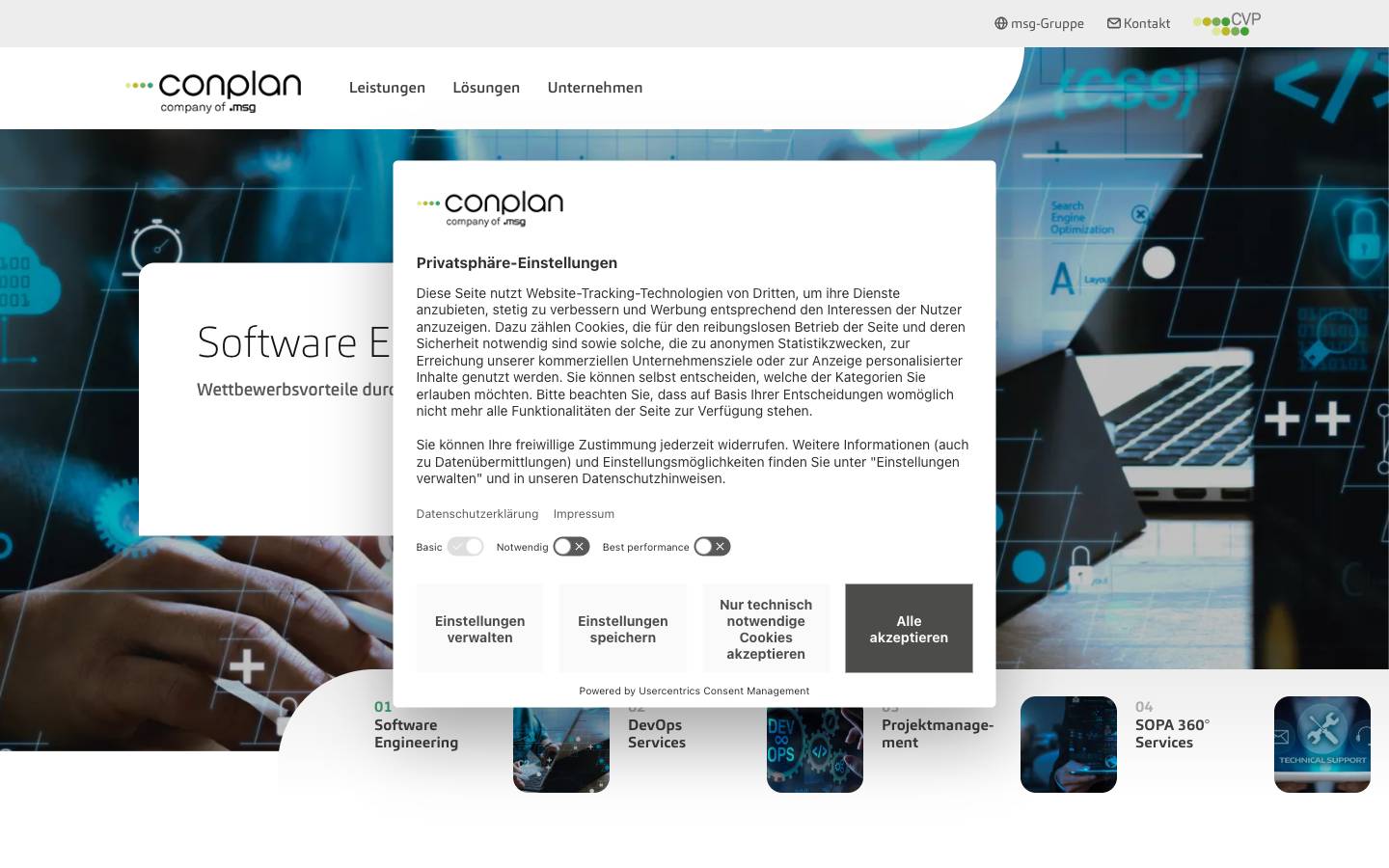 Conplan's homepage, as read on Oct 2, 2026