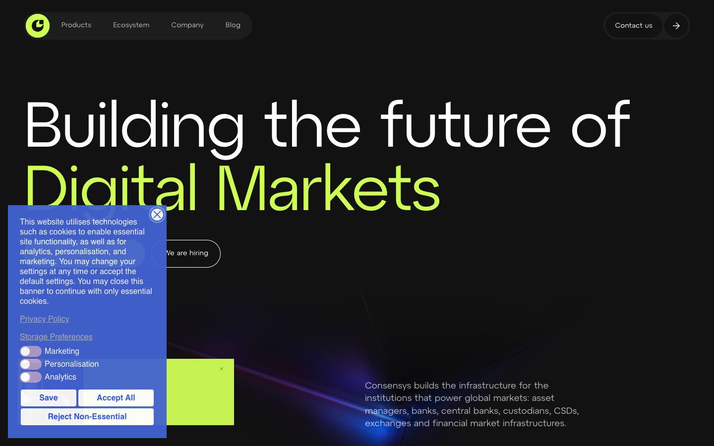Consensys's homepage, as read on Oct 2, 2026