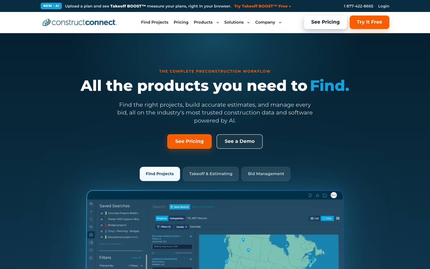 ConstructConnect's homepage, as read on Oct 2, 2026