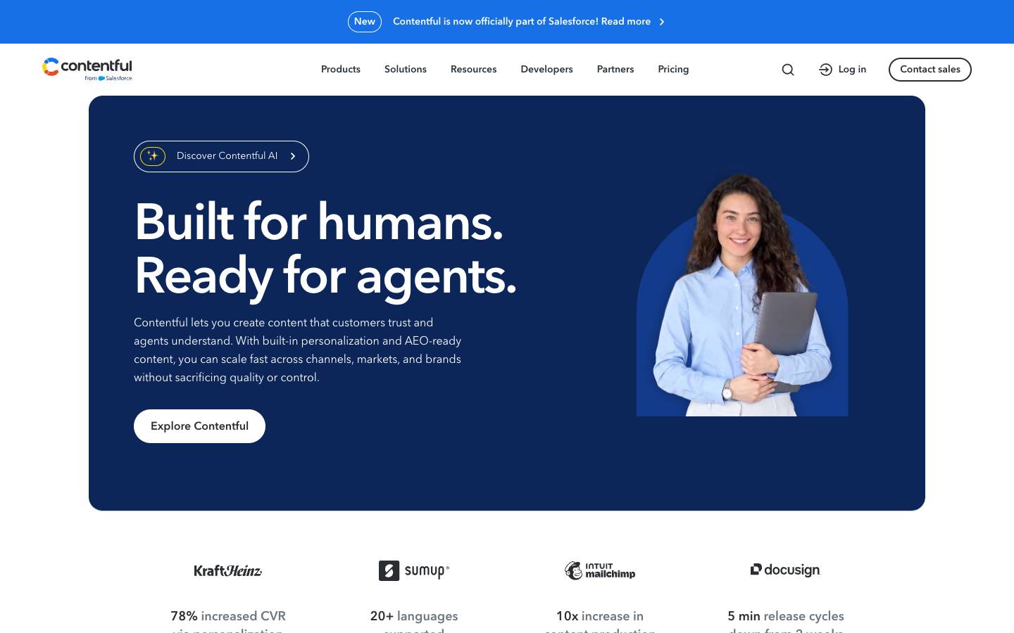 Contentful's homepage, as read on Oct 2, 2026