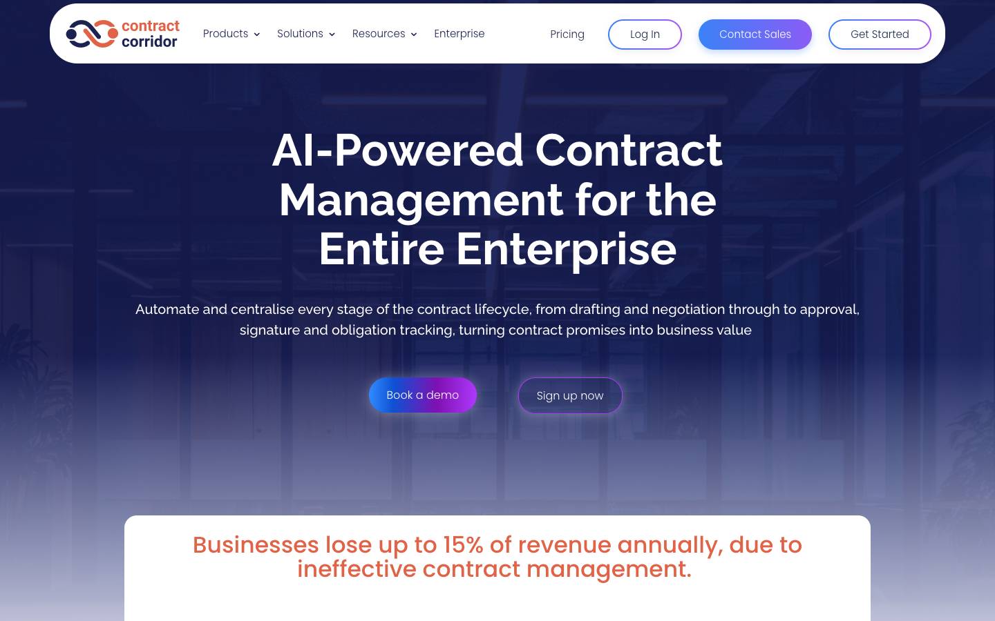 Contract Corridor's homepage, as read on Oct 2, 2026