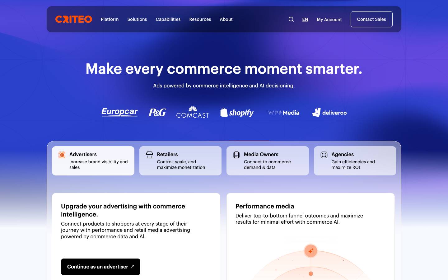 Criteo's homepage, as read on Oct 2, 2026