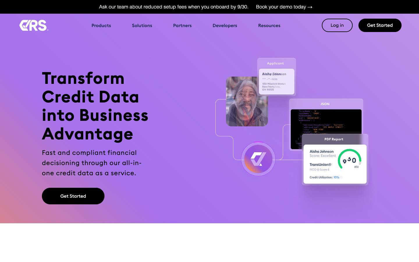 Crscreditapi's homepage, as read on Oct 2, 2026