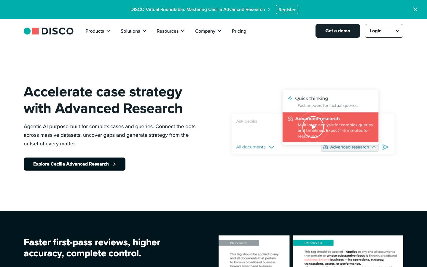 CS Disco's homepage, as read on Oct 2, 2026