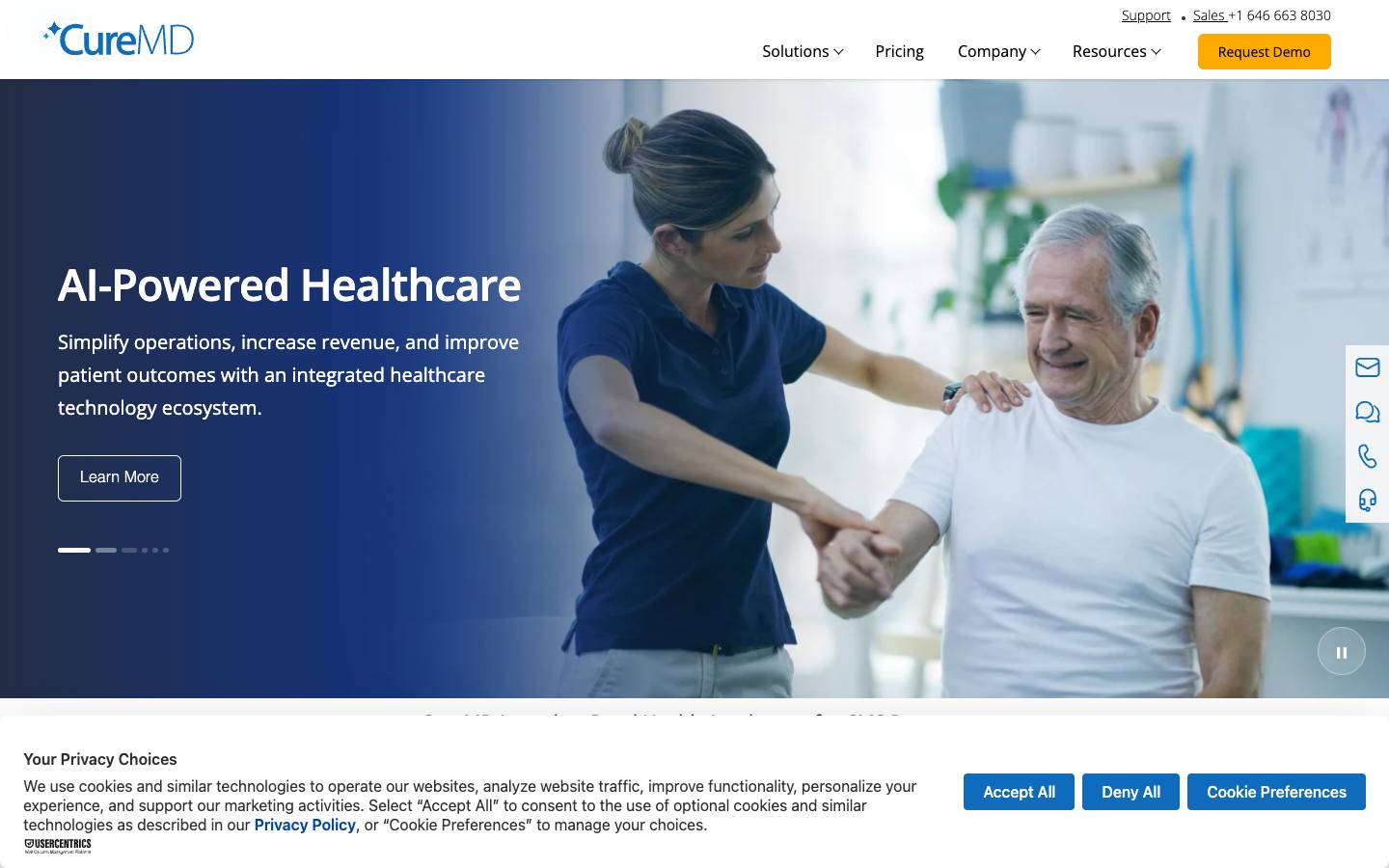 CureMD's homepage, as read on Oct 2, 2026