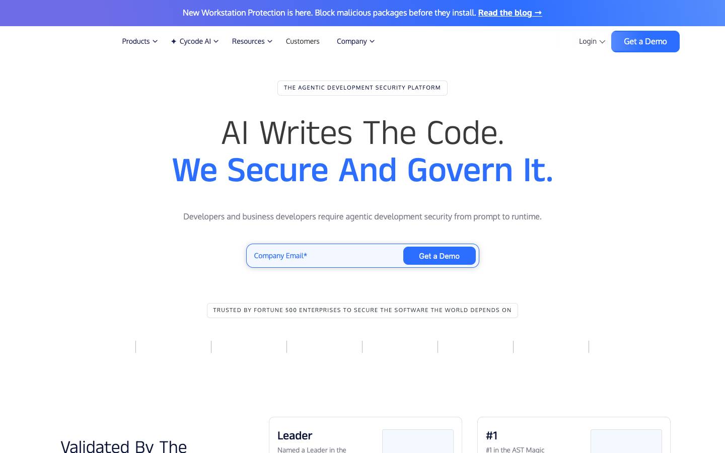 Cycode's homepage, as read on Oct 2, 2026