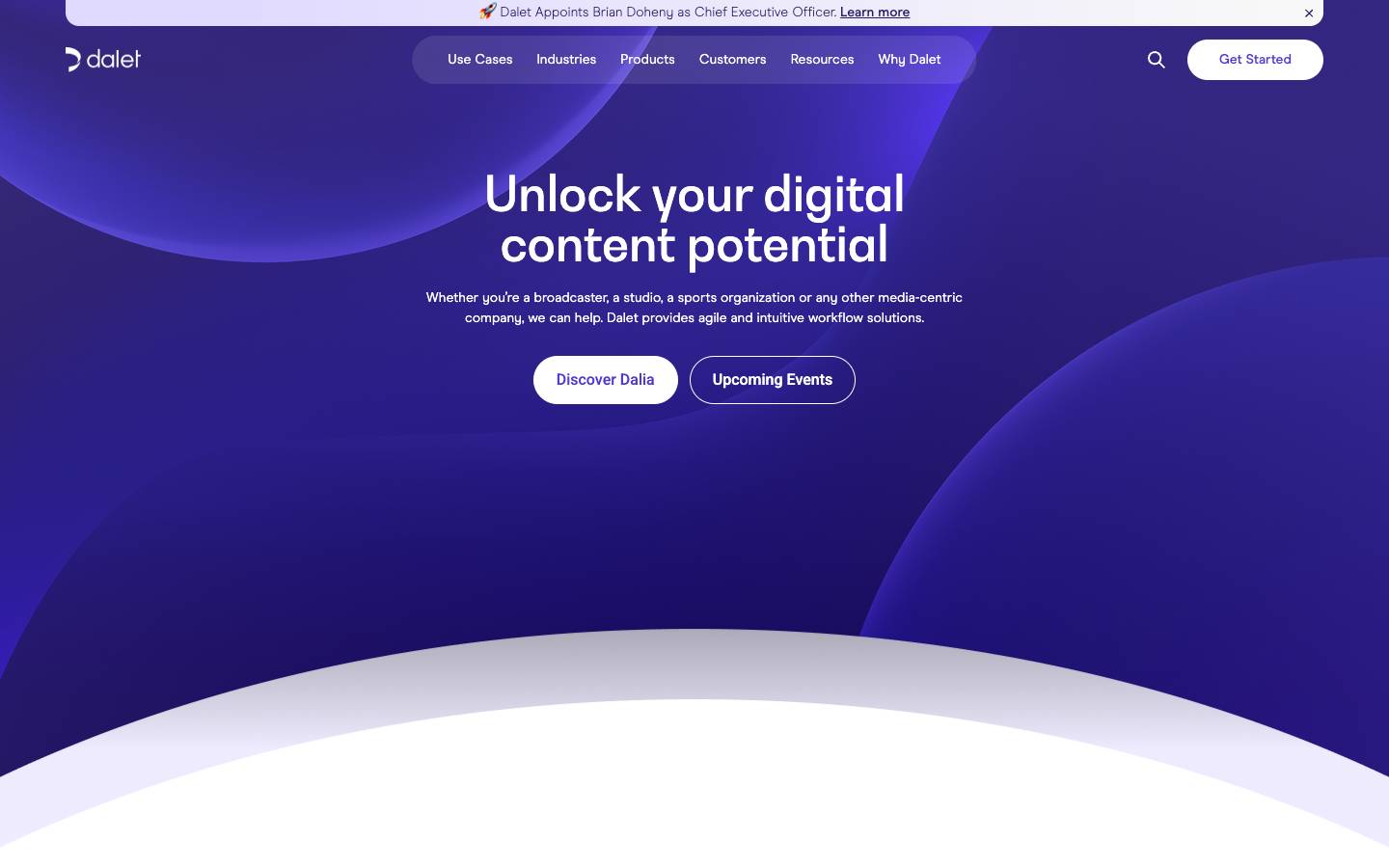 Dalet's homepage, as read on Oct 2, 2026