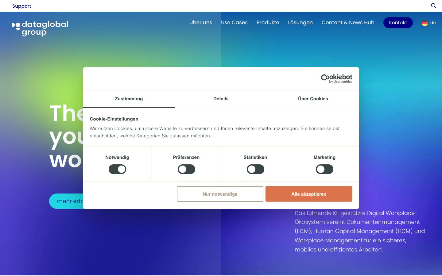 dataglobal Group's homepage, as read on Oct 2, 2026