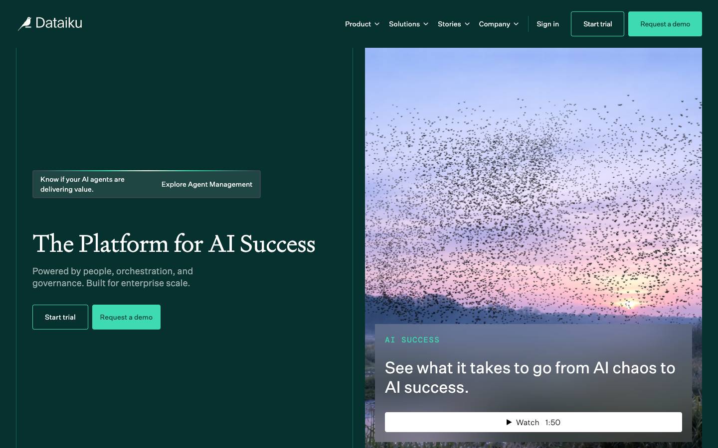 Dataiku's homepage, as read on Oct 2, 2026