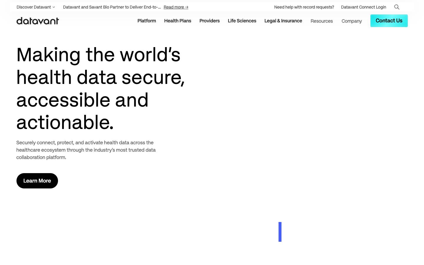 Datavant's homepage, as read on Oct 2, 2026