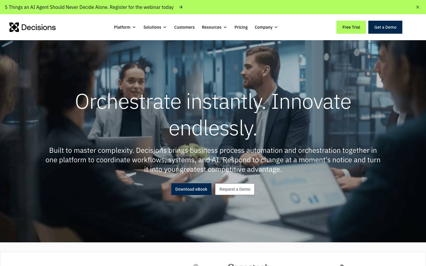 Decisions's homepage, as read on Oct 2, 2026