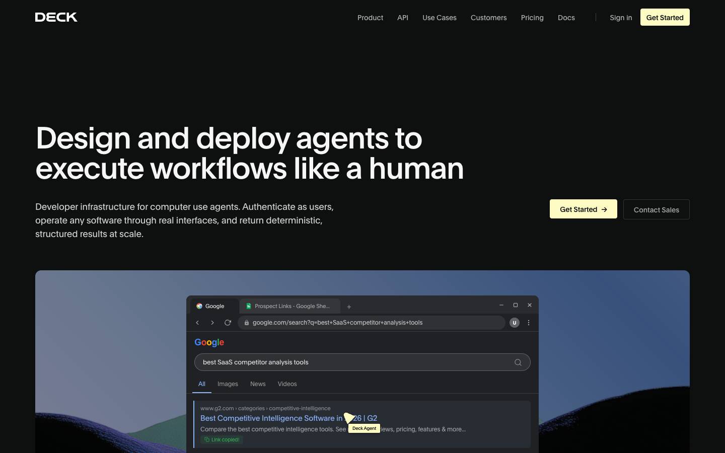 Deck's homepage, as read on Oct 2, 2026