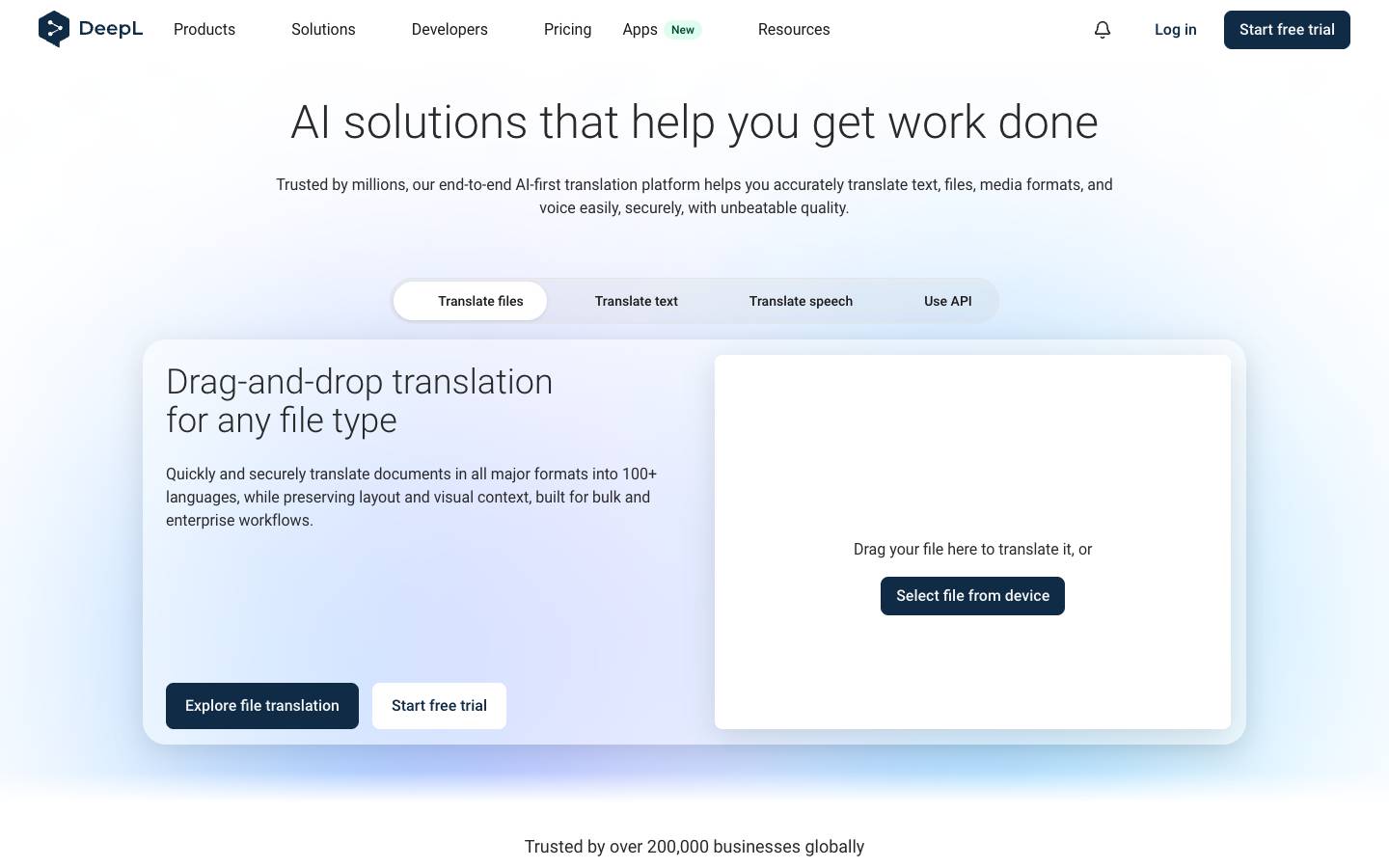 DeepL's homepage, as read on Oct 2, 2026