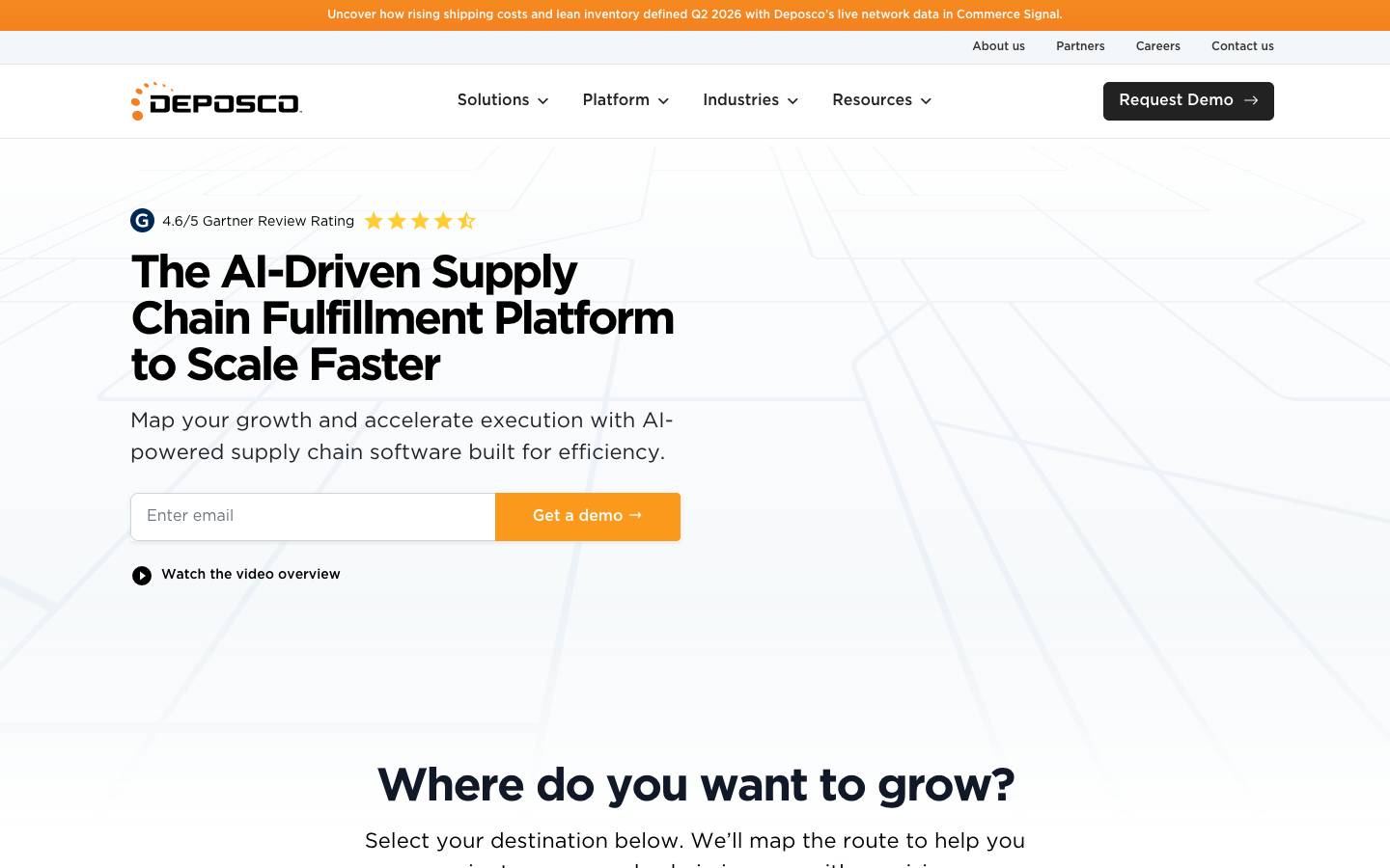 Deposco's homepage, as read on Oct 2, 2026