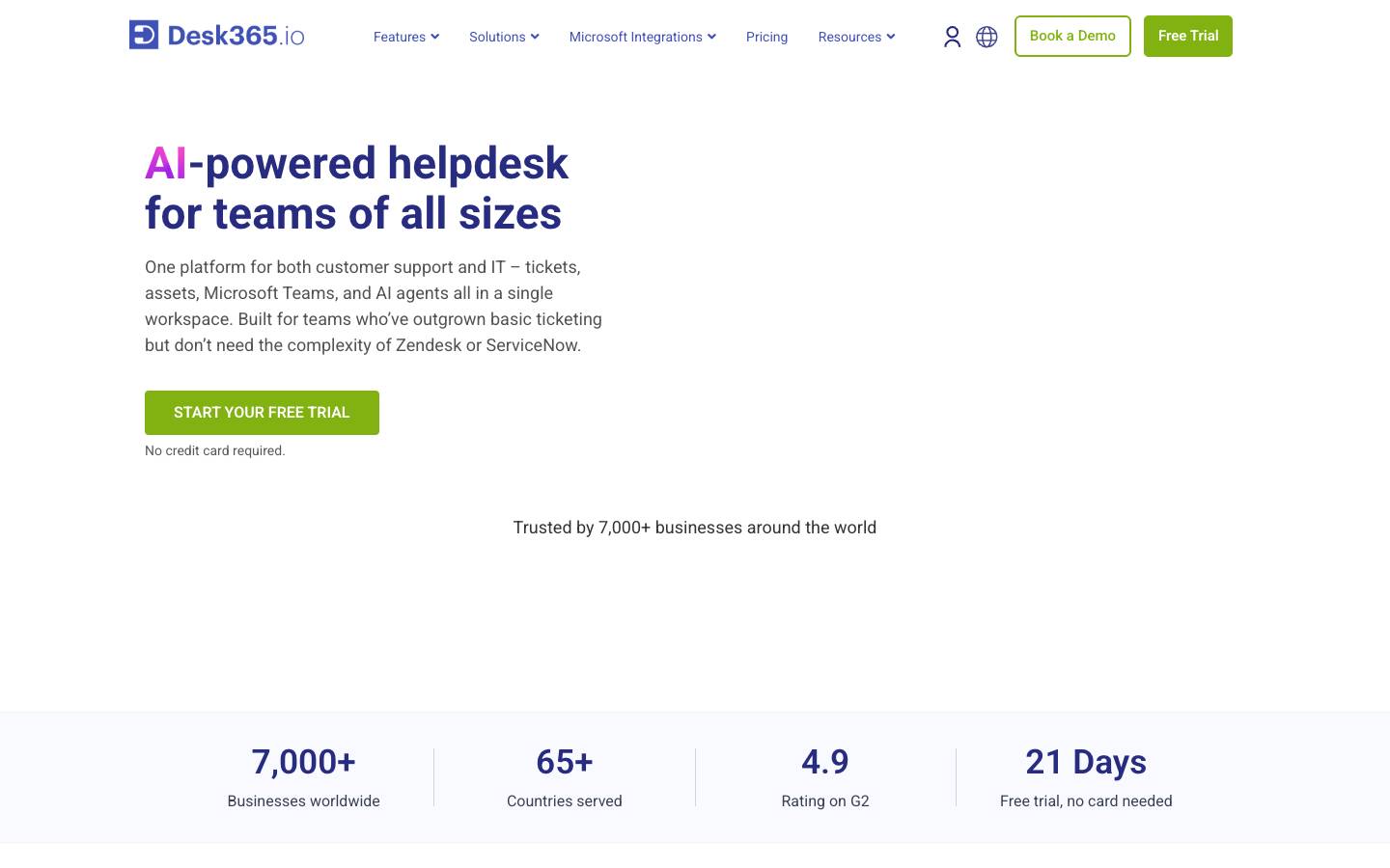 Desk365's homepage, as read on Oct 2, 2026