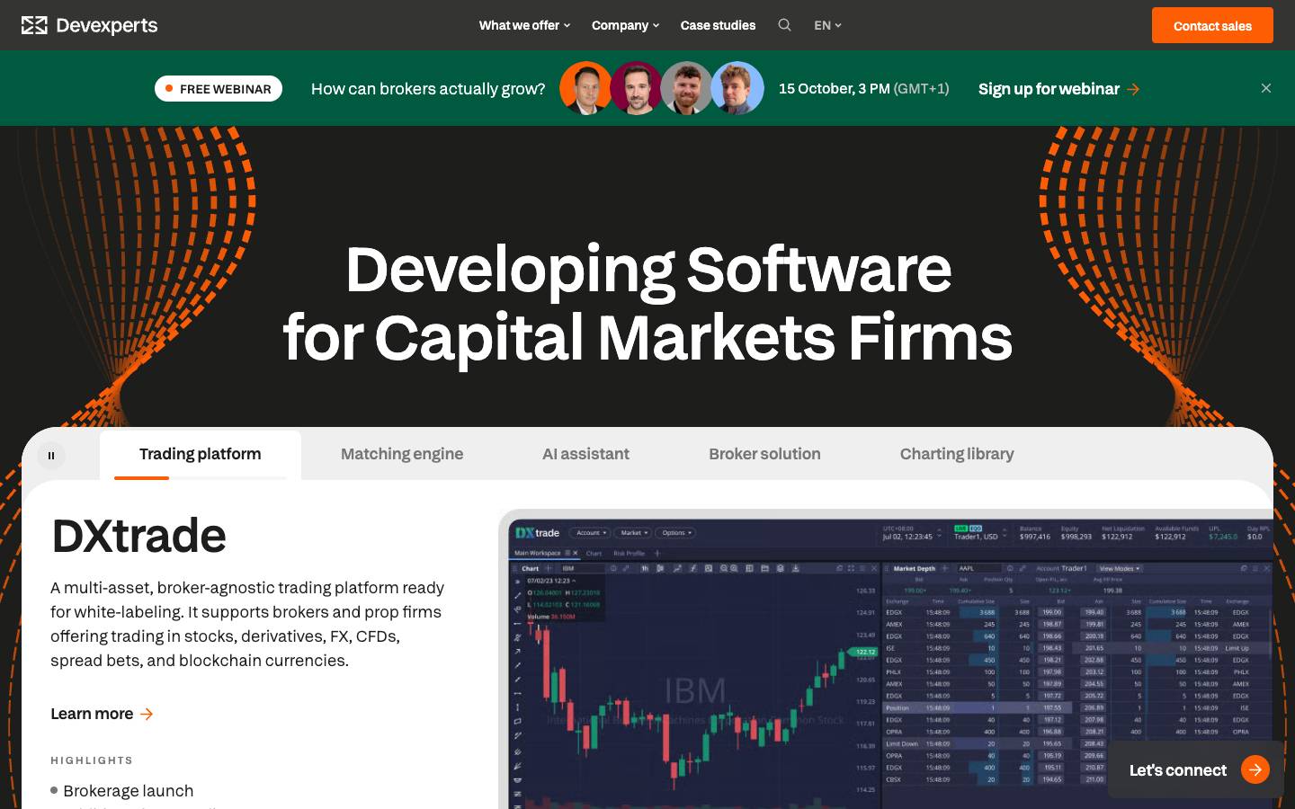Devexperts's homepage, as read on Oct 2, 2026