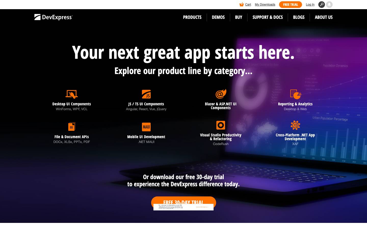 DevExpress's homepage, as read on Oct 6, 2026