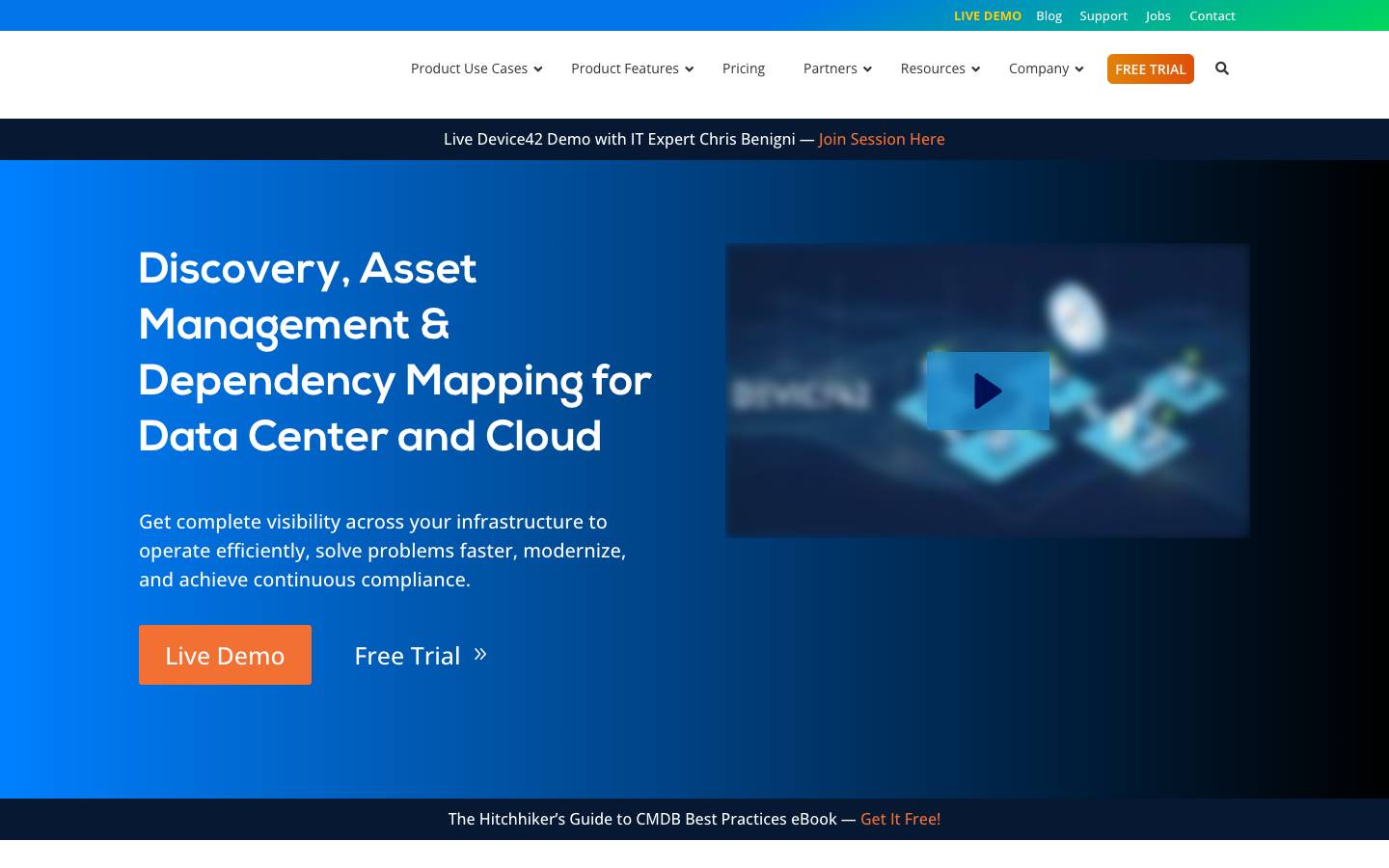 Device42's homepage, as read on Oct 2, 2026