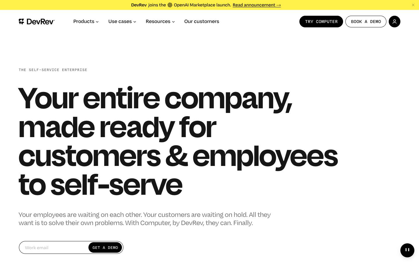 DevRev's homepage, as read on Oct 2, 2026