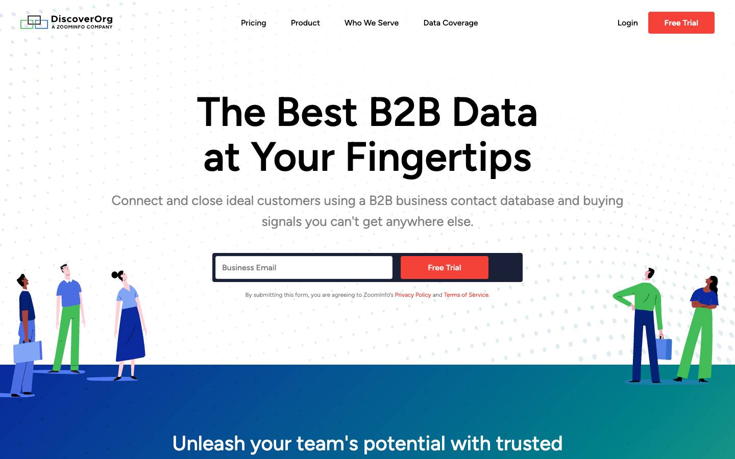 DiscoverOrg's homepage, as read on Oct 2, 2026