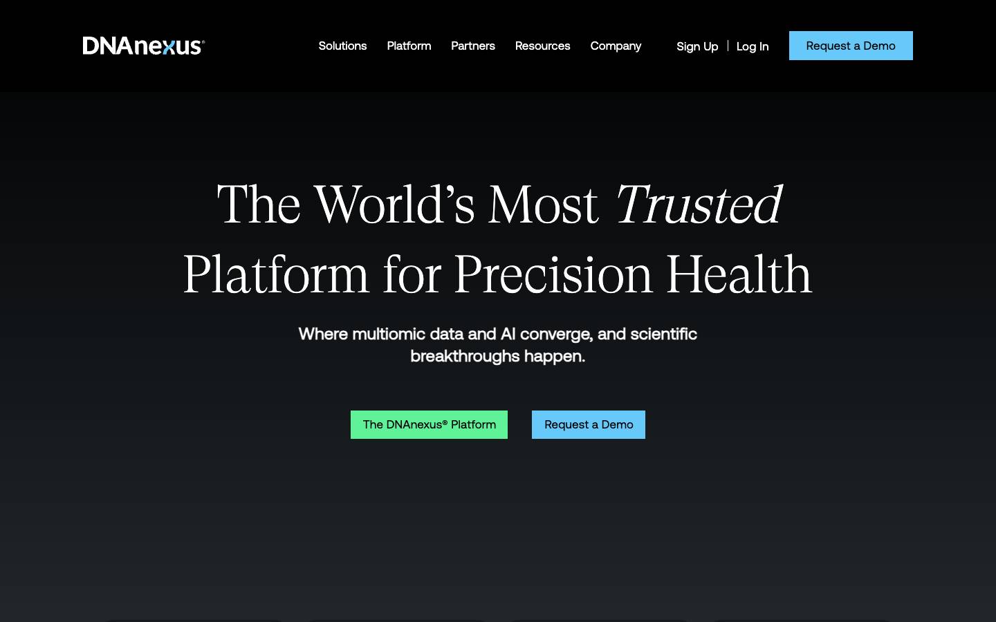 DNAnexus's homepage, as read on Oct 2, 2026