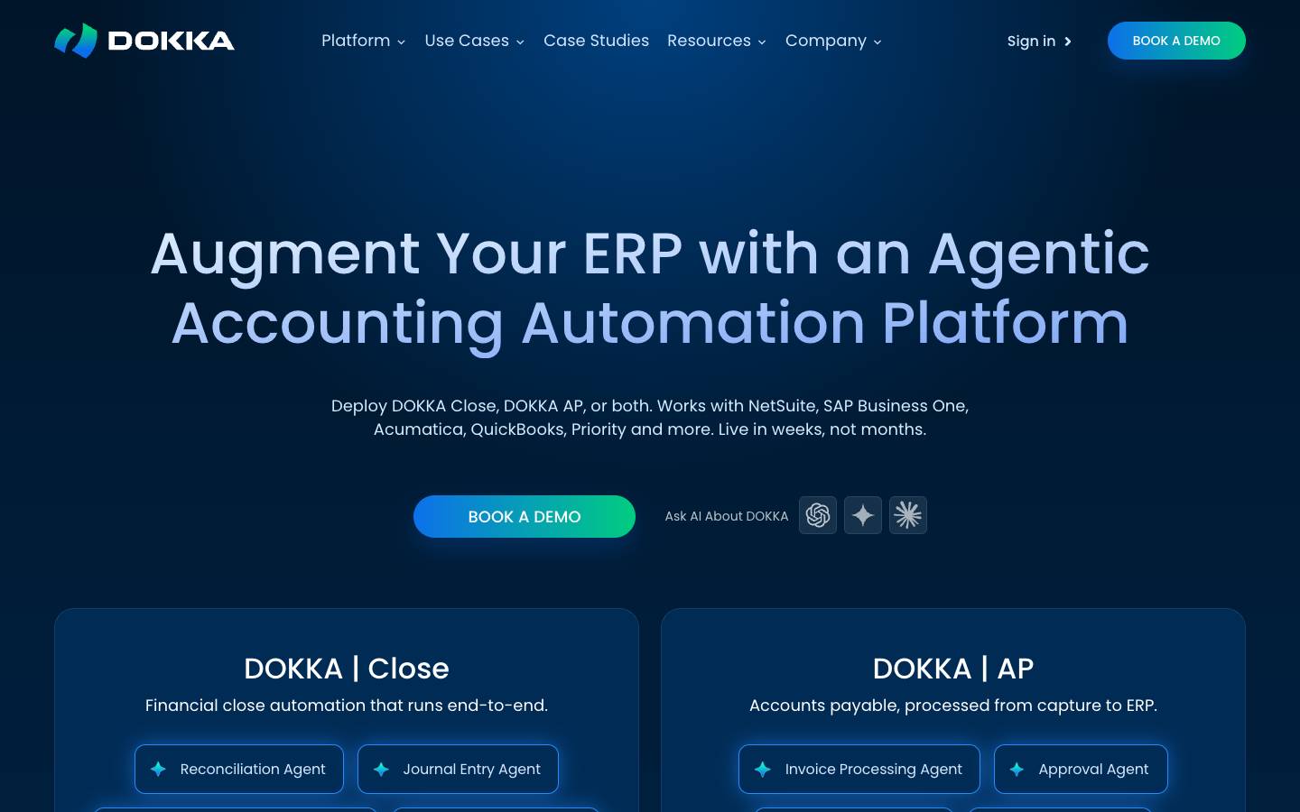 DOKKA's homepage, as read on Oct 2, 2026