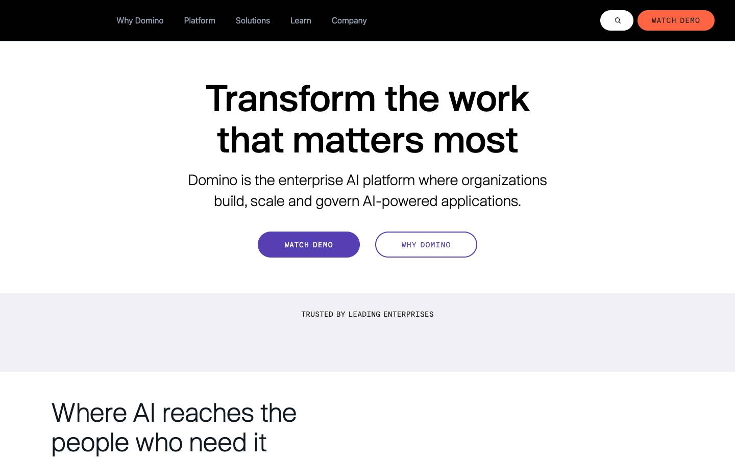 Domino Data Lab's homepage, as read on Oct 6, 2026