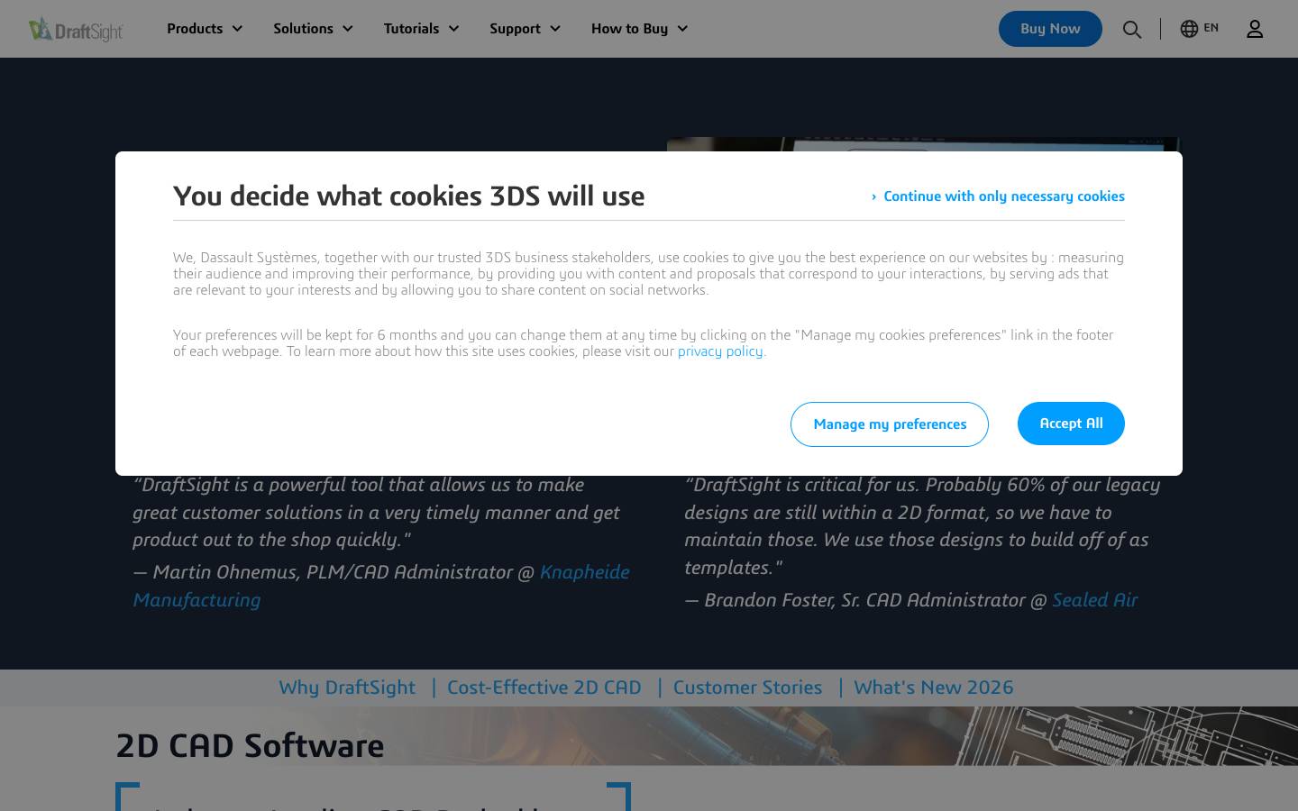DraftSight's homepage, as read on Oct 2, 2026