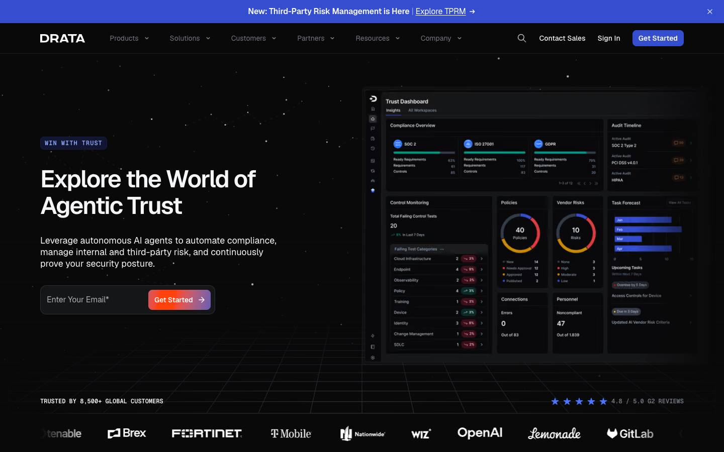 Drata's homepage, as read on Oct 2, 2026