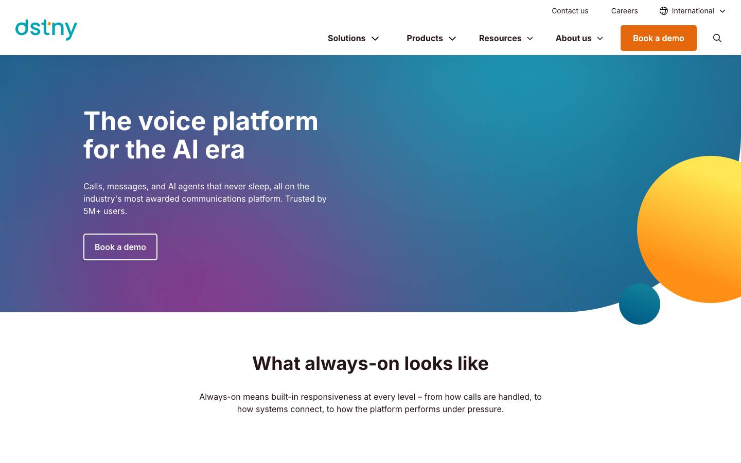 Dstny's homepage, as read on Oct 2, 2026