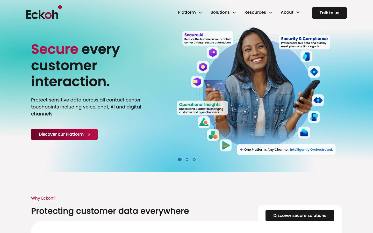 Eckoh's homepage, as read on Oct 2, 2026