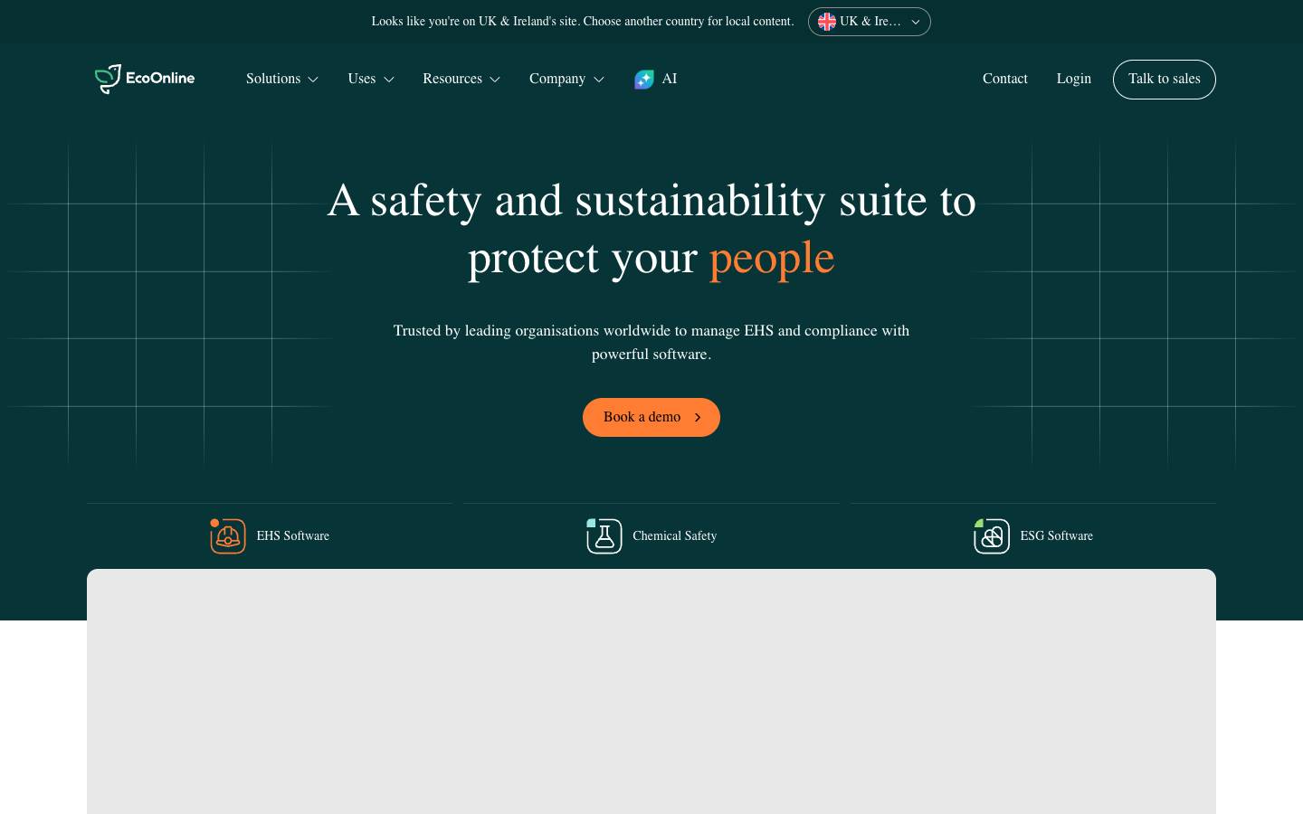 EcoOnline's homepage, as read on Oct 2, 2026