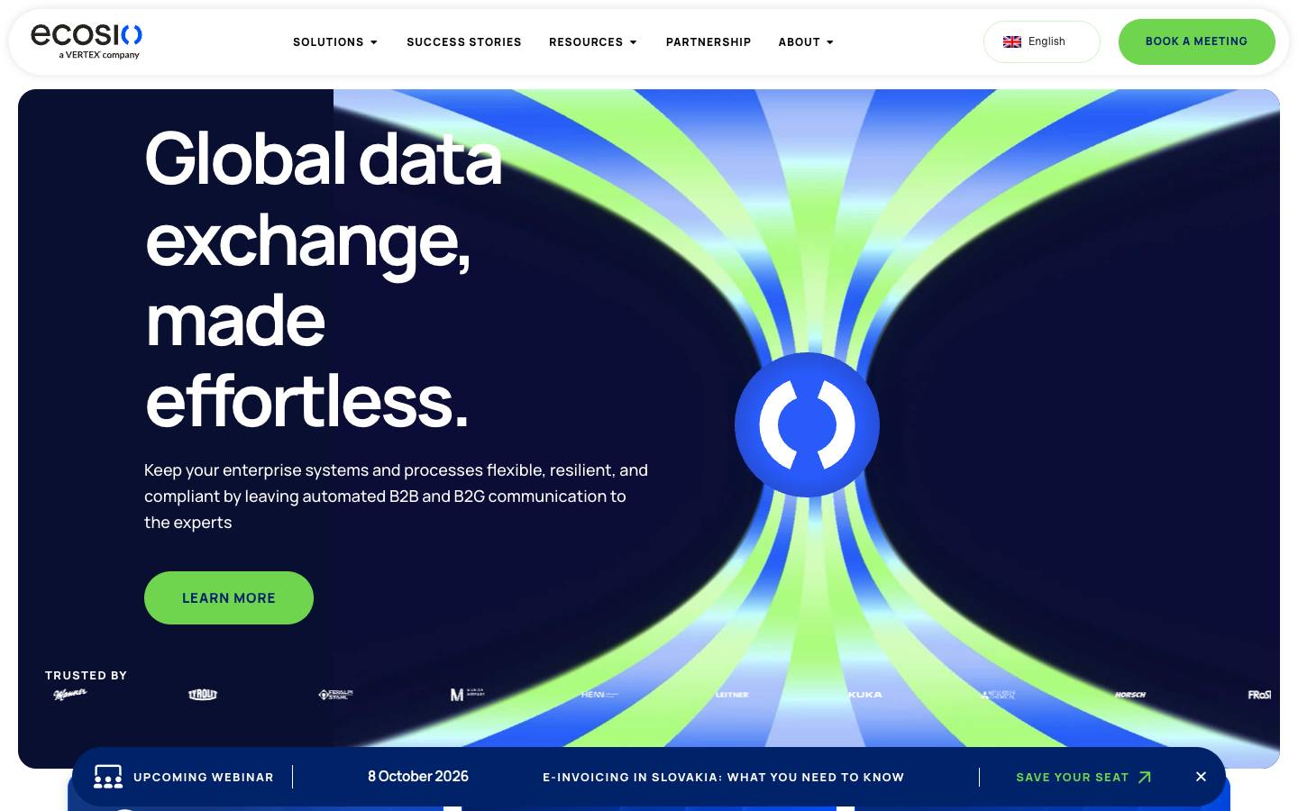 ecosio's homepage, as read on Oct 2, 2026