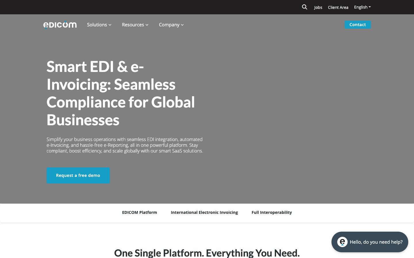EDICOM's homepage, as read on Oct 6, 2026