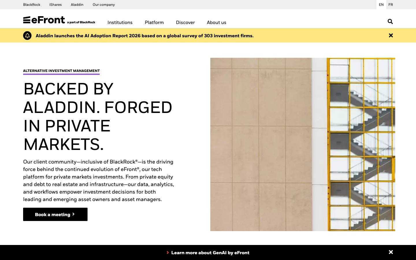 eFront's homepage, as read on Oct 6, 2026