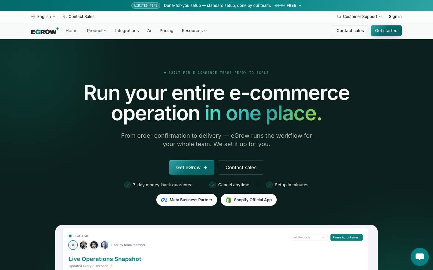 eGrow's homepage, as read on Oct 2, 2026