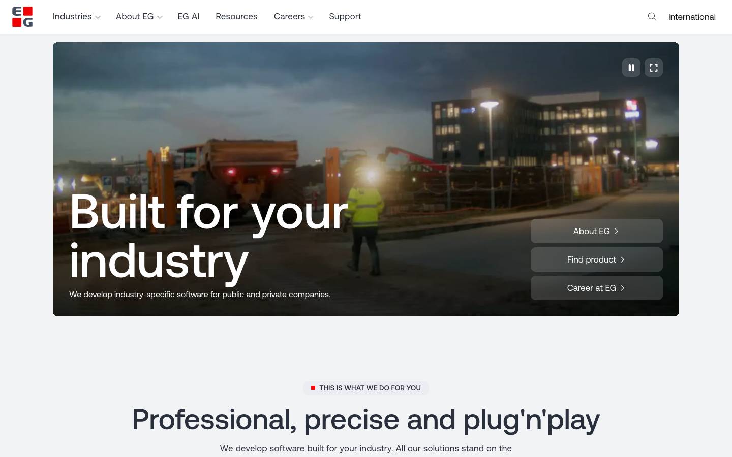EG's homepage, as read on Oct 4, 2026
