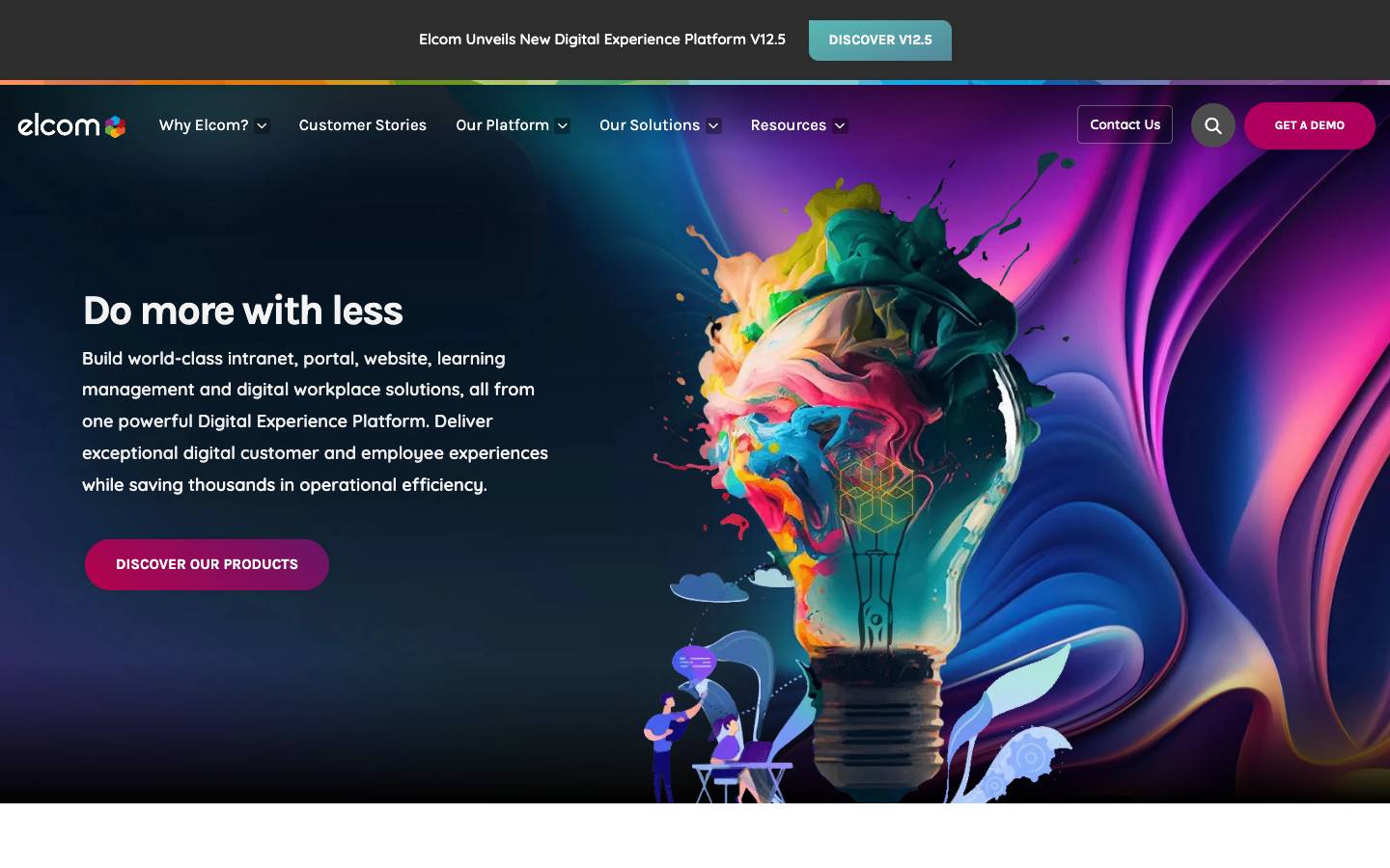 Elcom's homepage, as read on Oct 2, 2026