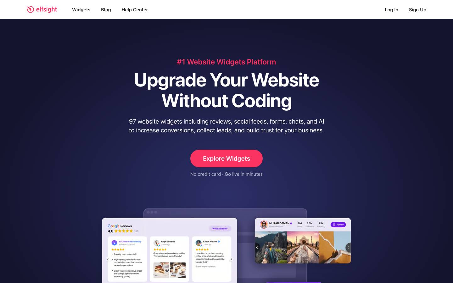 Elfsight's homepage, as read on Oct 2, 2026