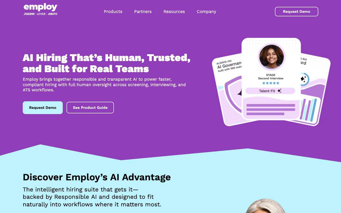 Employ's homepage, as read on Oct 2, 2026