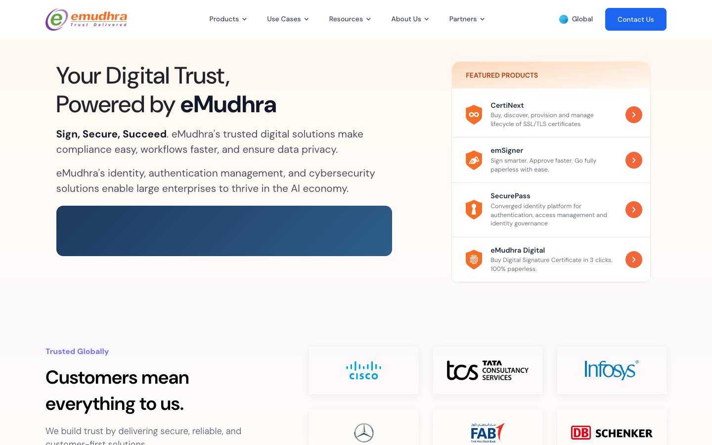 eMudhra's homepage, as read on Oct 2, 2026