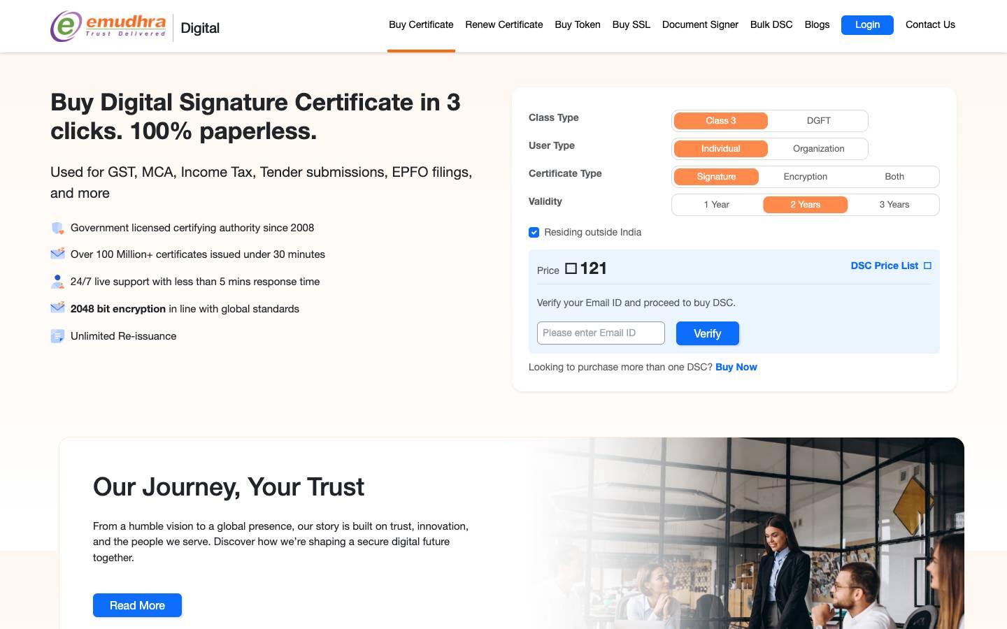 eMudhra's homepage, as read on Oct 2, 2026