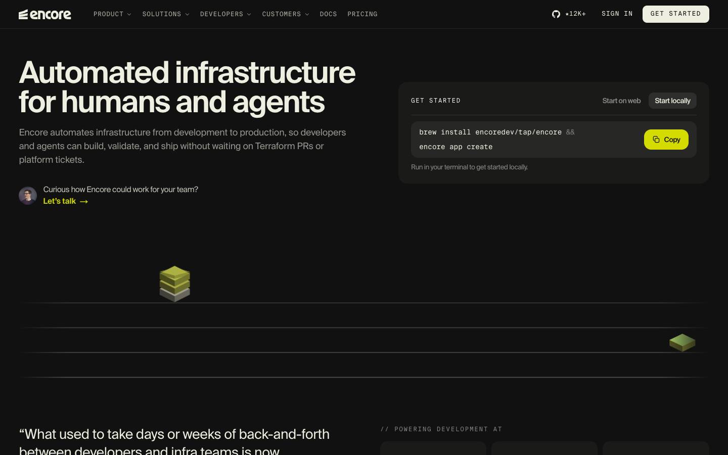 Encore's homepage, as read on Oct 2, 2026