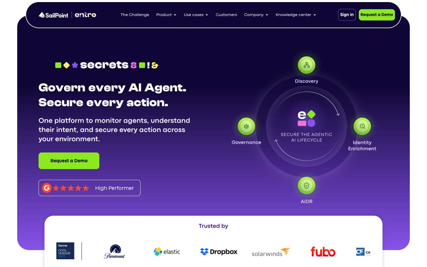 Entro's homepage, as read on Oct 2, 2026