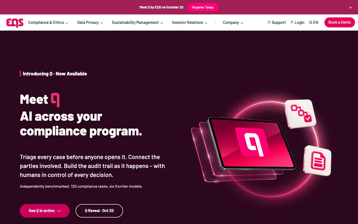 Eqs's homepage, as read on Oct 2, 2026