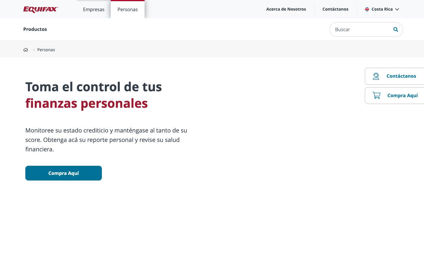 Equifax Costa Rica's homepage, as read on Oct 2, 2026