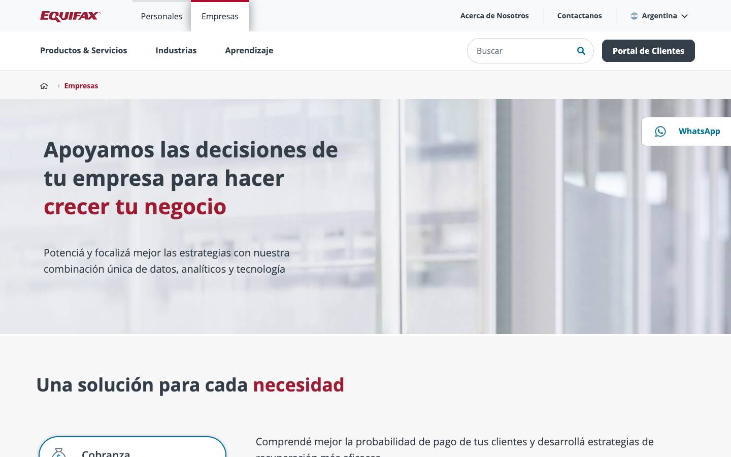 Equifax Argentina's homepage, as read on Oct 2, 2026